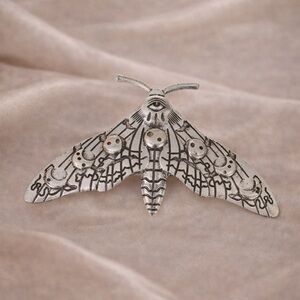 Gothic Silvery Moth Hair Pin